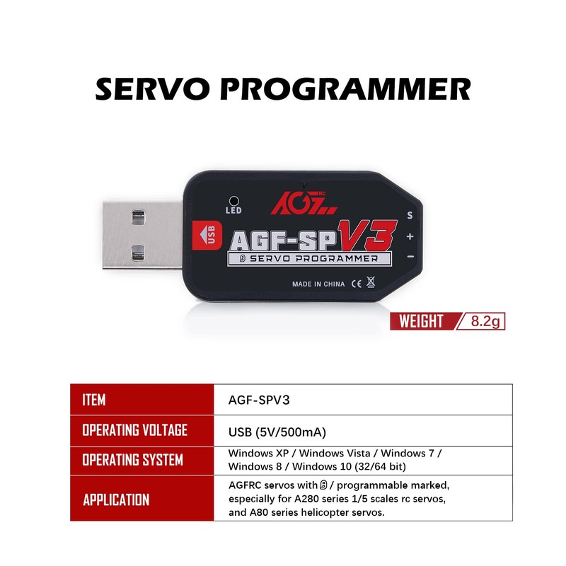 AGFRC USB Servo Programmer Card for AGFRC Servos with Programmable