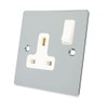 Alliance Electrical FPC1GSOCWH Polished Chrome Flat 1 Gang White Insert