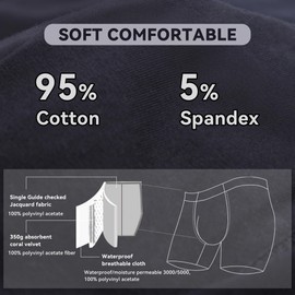 Mens Incontinence Boxer Briefs 3PCS Leakproof Urinary Incontinence Underwear for Men (Black, M)