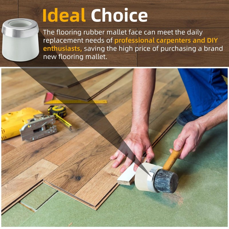 Rubber Flooring Mallet Cap, Replacement Mallet Face HFMF-SW Compatible with