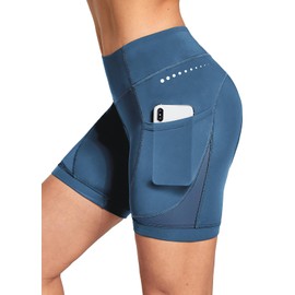 baleaf 4D Padded Bike Shorts Women Cycling Underwear Gel Padding Pockets Blue II XL