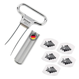 Westmark Ah-So Monopol Edition Corker + 5 Wine Pourers "Safety" Steel Chrome / Silver / Black