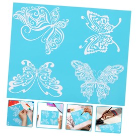 KONTONTY 1 Sheet Butterfly Pattern Screen Stencil Washable DIY Craft Template for Home Decor Reusable Mesh Printing Stencil for Tote Bags Canvas and Projects
