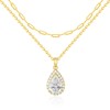Mesovor Diamond Layered Necklaces for Women, 18K Gold Plated Cubic