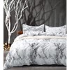 Nanko Comforter Set Full Size, White Black Marble Print 80