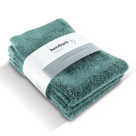 herzbach home Guest Towels Set of 3, 30 x 50 cm (Ocean Green) - High Quality, Soft & Absorbent Guest Towels in Premium Quality - 100% Natural Cotton