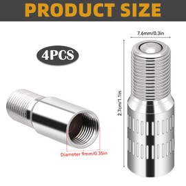 Molain 4/8 Pcs Valve Caps Stem Extension, Tire Valve Extenders 27mm Brass Tire Stem Extension Angle Wheel Adapter for Car Truck Van Caravan Motorcycle Bike(4)