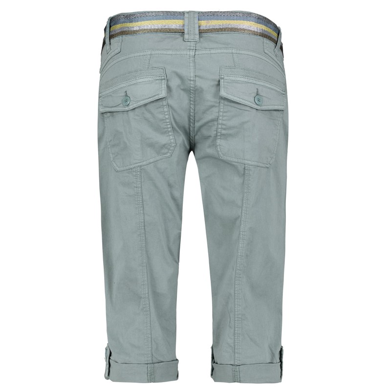 FRESH MADE Women's Capri Trousers, 3/4 Shorts with Metallic Belt,