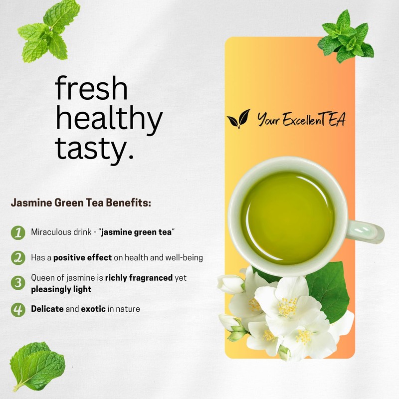 Queen of Jasmine Green Loose Leaf Tea with Jasmine Blossoms