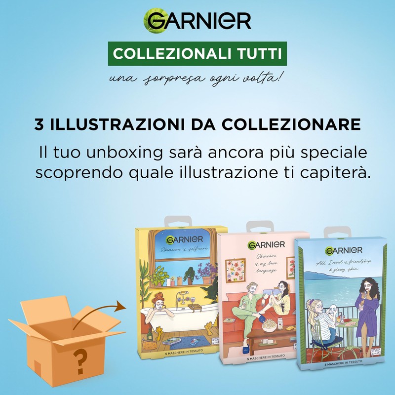 Garnier Cofanetto Maschere Viso in Tessuto – 5 Maschere per