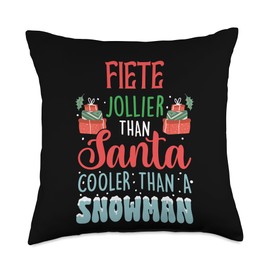 Ice Cold Charisma Christmas Holiday Heat Fiete Jollier Than Santa Cooler Than Snowman Frosty Throw Pillow, 18x18, Multicolor