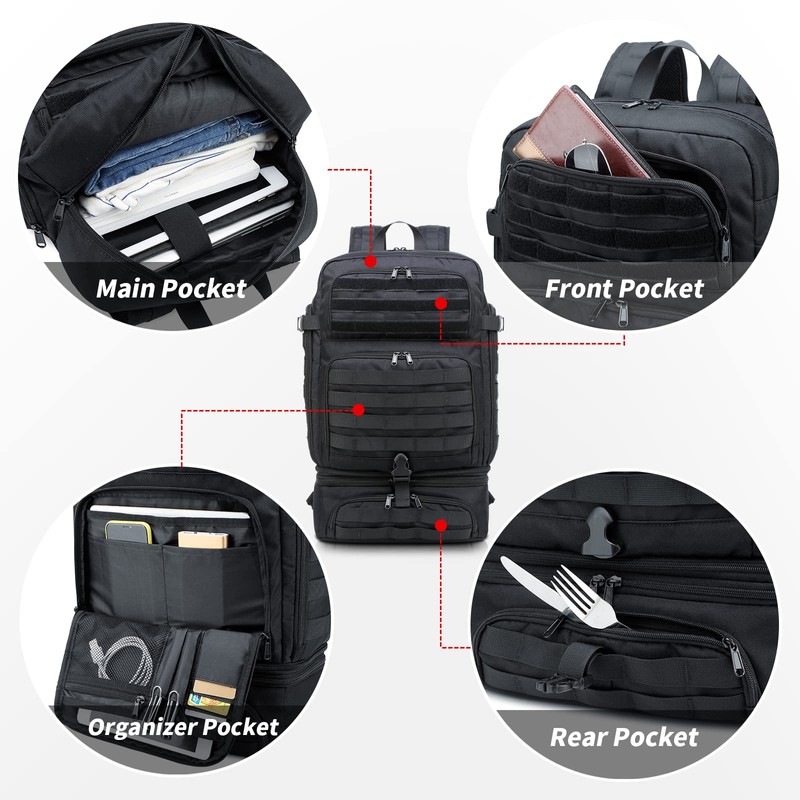 BERTASCHE Lunch Backpack for Men, 15.6 Inch Laptop Backpack for