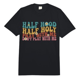 Half Hood Half Holy Groovy Retro Christian for Men Women Comfort Colors Adult Heavyweight T-Shirt