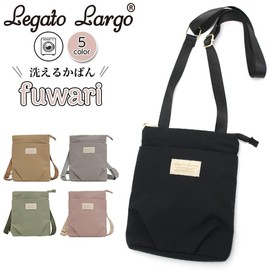 Legato Largo FUWARI LH-X0061 Shoulder Bag, Washable, Lightweight, BK