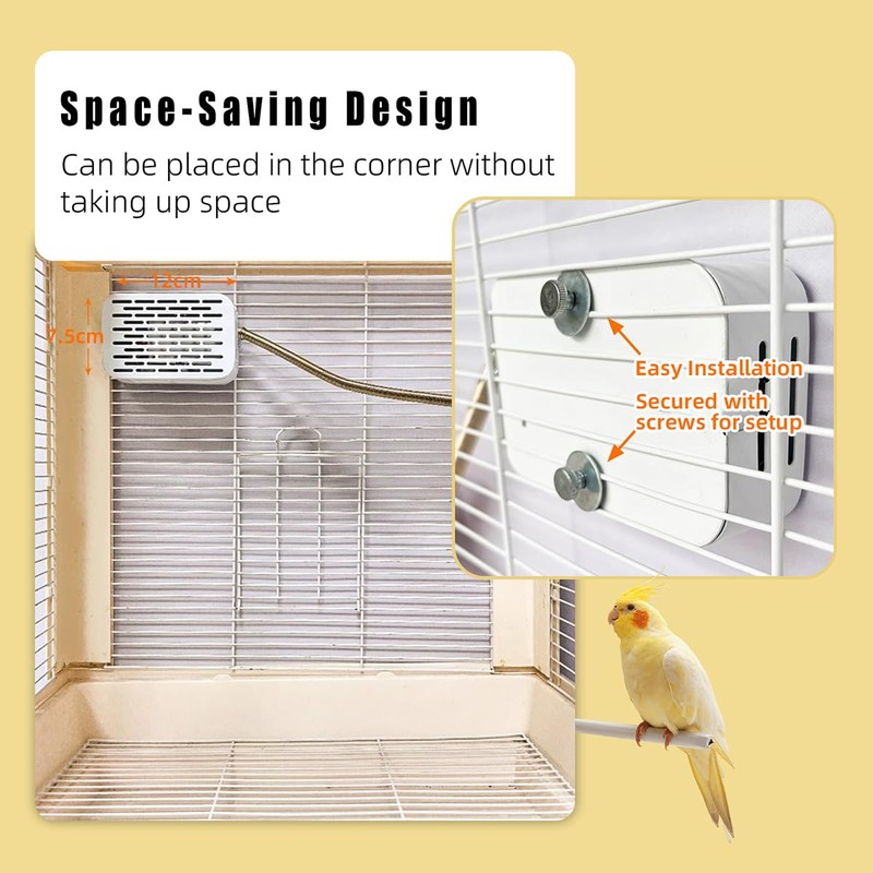 MANON ROSA Bird Cage Heater with Adjustable Temperature Control -
