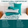 Dobuyly Floral King Size Comforter Set, 7 Piece Bed in