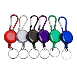 Carabiner reel loop extending when pulled keychain card keyring / 카라비너 릴고리 당기면 늘어나는 열쇠고리 카드키링