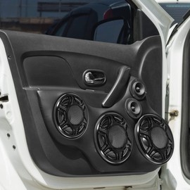 Unifizz 2pcs Car Metal Audio Speaker Grill Cover Mesh Woofer Horn Guard Decorative Circle Grille Protector Black 7in