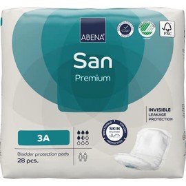 Abena San Premium Incontinence Pads, Light Absorbency, (Sizes 1 to 3A), Size 3A, (Pack of 7, 196 Count Total)