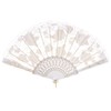 Rbenxia 1 PC Elegant Rose Lace Floral Folding Hand Fans