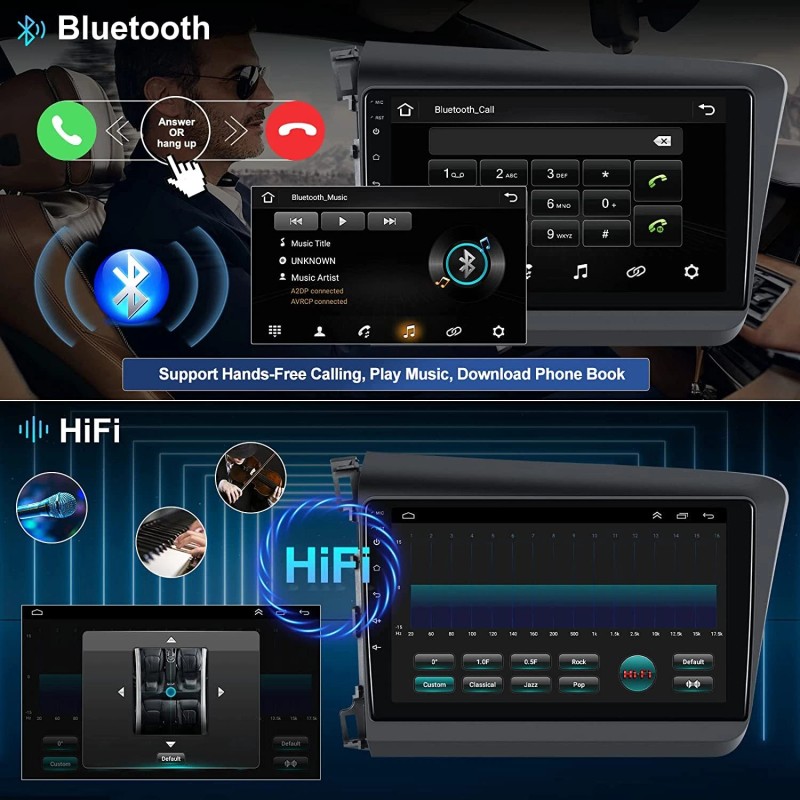 Unbranded For Honda Civic 2012-2015 Android 13.0 Car Stereo Radio