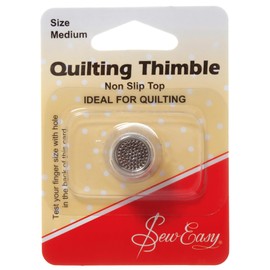 Sew Easy Quilting Thimble – Medium Non Slip Finger Shield, Strong Metal Guard for Sewing, Dressmaking, Craft, DIY