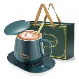 KH Taza Con Tapa Y Calentador Eléctrico Con Botón De Seguridad