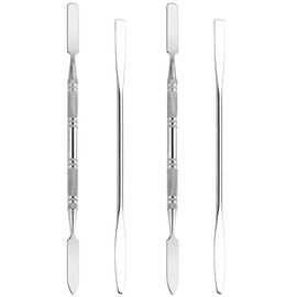 4Pcs Makeup Spatula tool metal Set Professional Beauty Stainless Steel Cosmetics Mixer Long Metal Spatula Depotting Mixing Tool
