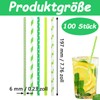 TuseRxln Green Paper Straws, Pack of 100 Biodegradable Paper Straws,