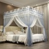 NXGIO Bed Canopy Curtain Double Layer 4 Corners Post Lace