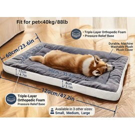 Plush Dog Bed for Crates and Floor Lounging – Soft, Thickened Fiber Pet Mat for Comfortable Everyday Rest at Home