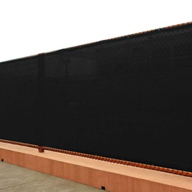 UPGRADE Privacy Screen 6' x 50' Fence Shade Cover with Brass Grommets Heavy Duty Perfect for Outdoor Back Yard, Black