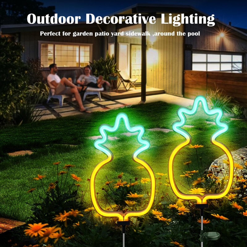 SunKite Pineapple Solar Garden Lights Solar Decorative Stake Lights Outdoor