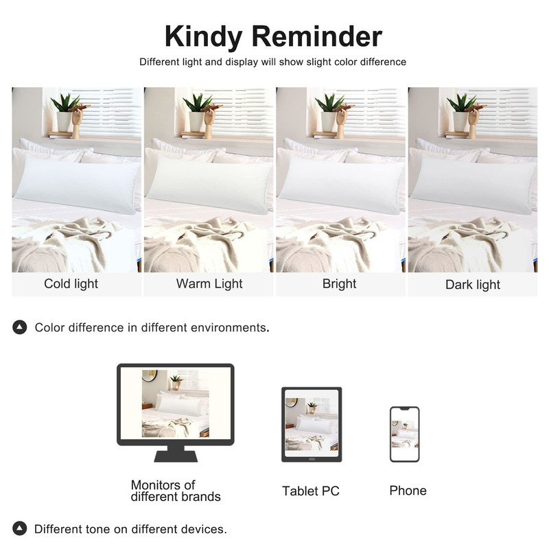 PiccoCasa Long Body Pillow Case Soft Brushed Microfibre Pillow Cover