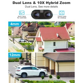 GENBOLT 2.5K PTZ WiFi Security Camera Indoor and Outdoor DC&POE,4MP Dual Lens Home Surveillance IP Camera CCTV 10X Hybrid Zoom, IK10 Vandalproof, IP66 Waterproof,Pan Tilt Auto Tracking Human Detection