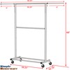 Simple Houseware Double Rod Garment Rack, Grey
