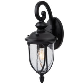 JYZ Dusk to Dawn Outdoor Wall Lantern, 16 Inch Exterior Wall Sconce Light with Clear Glass, Weatherproof Wall Mount Fixture for Front Porch, Doorway, Garage, Patio, Backyard JYOWL04