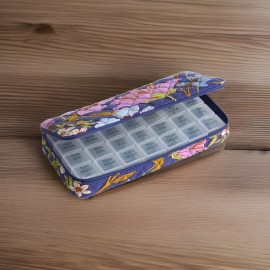 Vera Bradley Large Travel Pill Case Coffee Garden NWT Organizer Floral