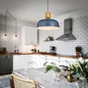 Darkaway Pendant Light Fixtures Ceiling Hanging with Hammered Metal Shade,