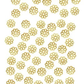 Adabele BF174-8 - 50 tapas de abalorio de flores de filigrana de 8 mm, chapado en oro, para hacer joyas, manualidades