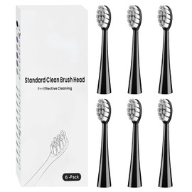 6 Stück Gum Care Bürstenköpfe Kompatibel mit Zahnheld Elektrische Zahnbürste, Ersatzbürsten Aufsteckbürsten Passend für Zahnheld (Schwarz)