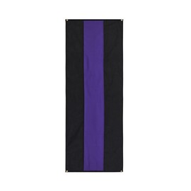 Memorial Nylon Pull Down Banner By Old Glory Bunting. 3 Stripe Black and Purple Funeral Banner - 18" x 8'. Made in USA