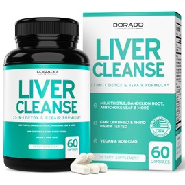 Liver Cleanse Detox & Repair 27 in 1 Formula - Milk Thistle, Dandelion Root, Turmeric, Artichoke Extract & More - Liver Detox Support Supplement - 3rd Party Tested, Vegan Safe & USA Made (60 Count)