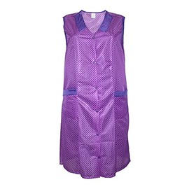 Dederon Apron Nylon Blue or Red, Purple with white dots