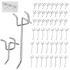 Pack of 50 Perforated Wall Hooks, Stainless Steel Pegboard Hooks,