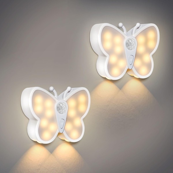 Uonnet Stick-on Night Light, 2 Pack Rechargeable Mini Motion Sensor