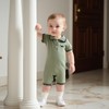 NANCHNEGGU Newborn Baby Boy Jumpsuit Shorts, Lapel Short Sleeves Button