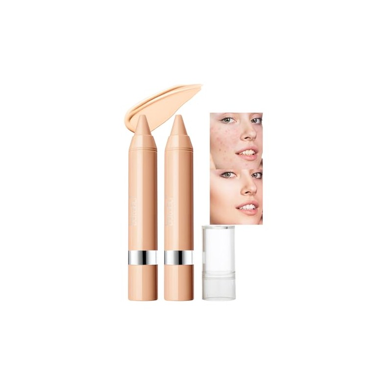 2pcs Light Beige Concealer Crayon Set, Brightening Creamy Concealer Sustainable