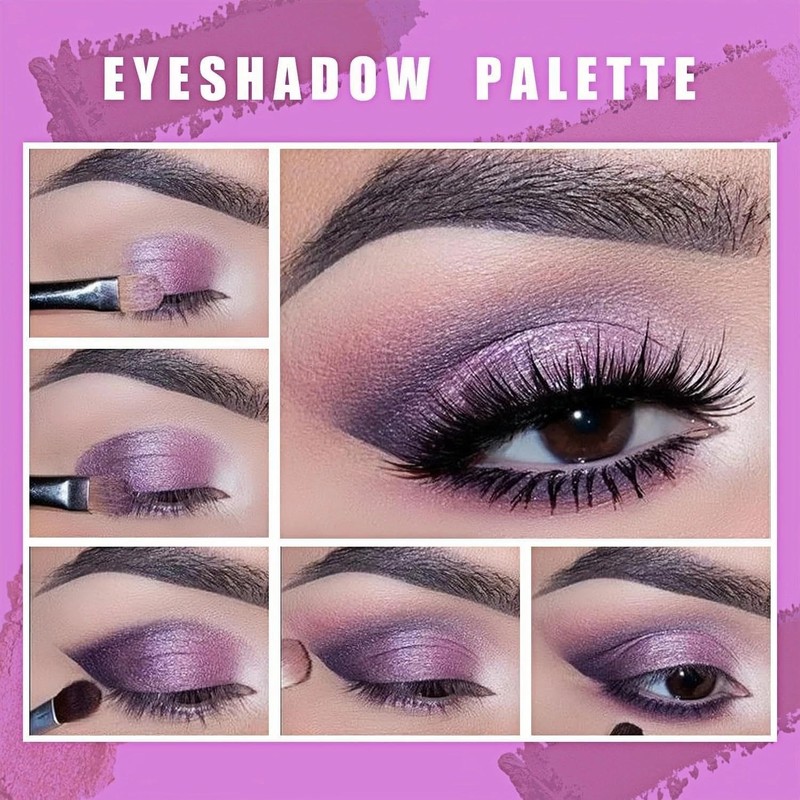 Purple Eyeshadow - 9 Matte Eyeshadows Palette Can Overlay Coloring,