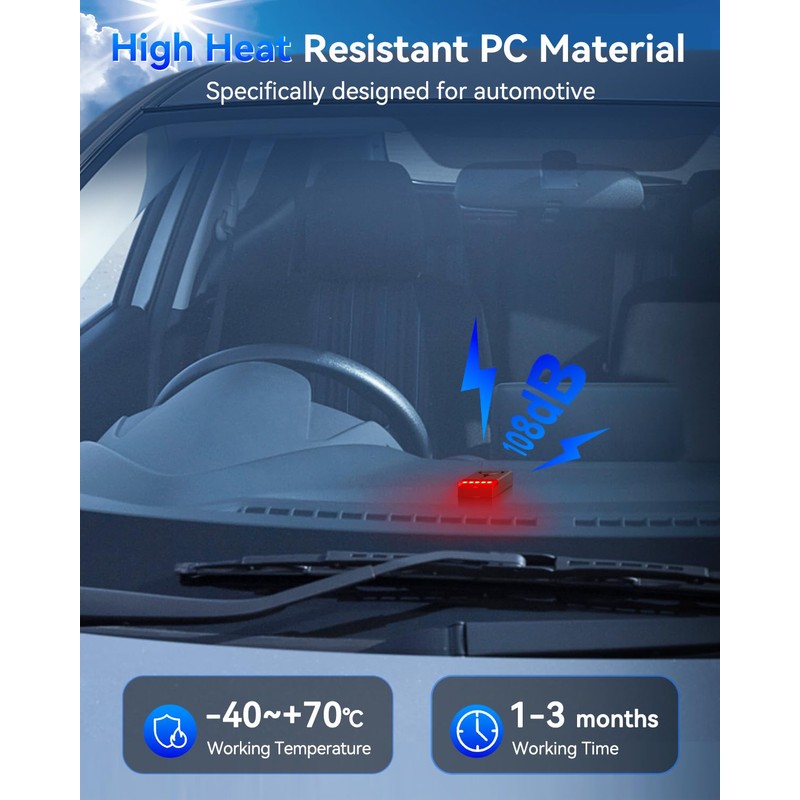108dB Car Alarm System, Car Anti-Theft Vibration Sensor Alarm &